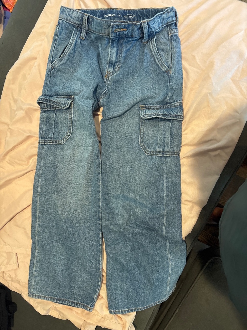 Old Navy kids size 10 Baggy Wide-Leg Cargo Jeans
